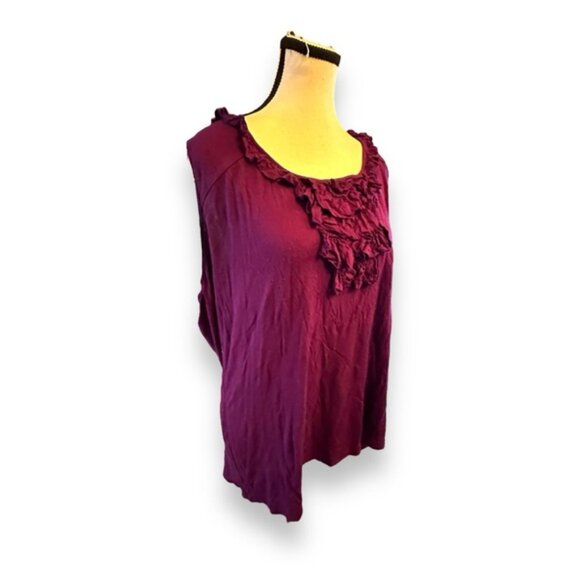 Women’s XXL Old Navy Wine Ruffle Bust Sleeveless Top 16 18 2XL - Picture 6 of 9